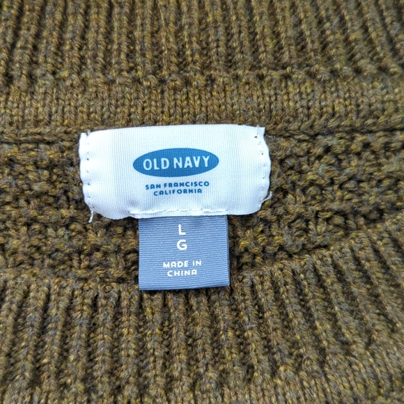 Old Navy Cotton Blend Sweater, Olive Green, Size L - Picture 8 of 9